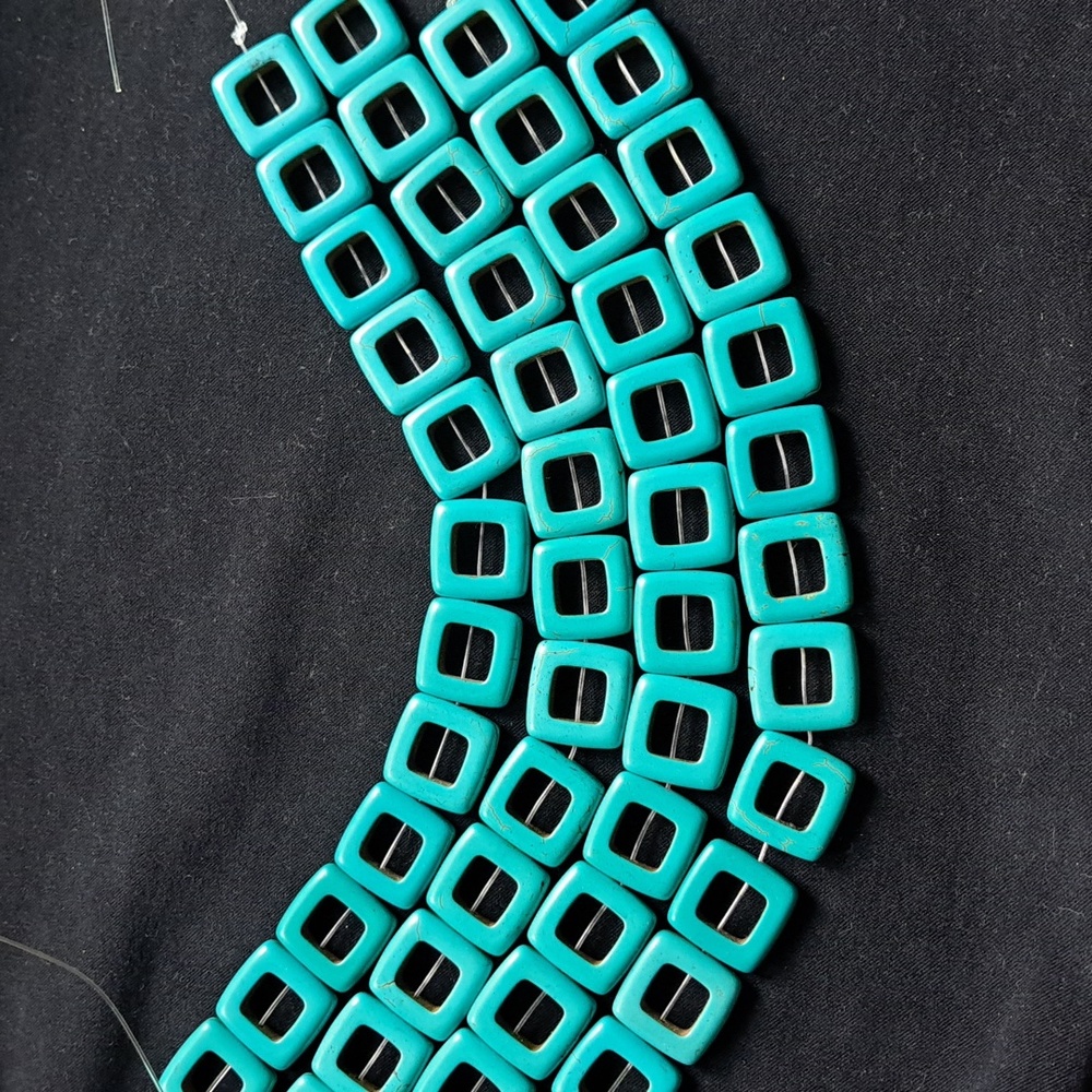 Quality Faux Glass Turquoise Beads 10" Strand CreateJewelry Necklace Earrings JB